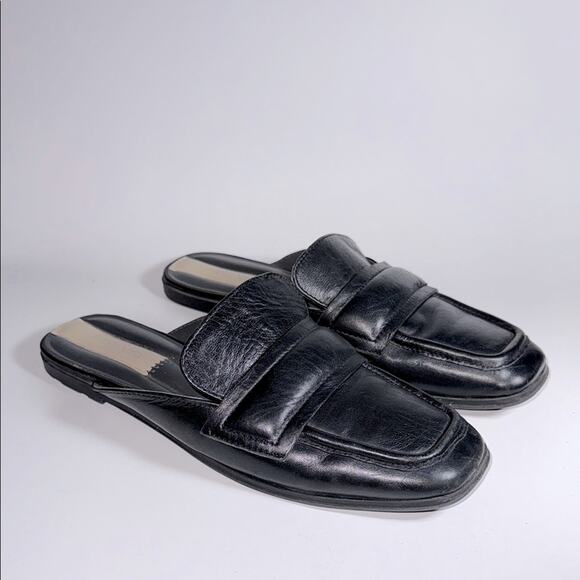Franco Sarto L Duval leather black slip on mules side 6.5 - Picture 1 of 7